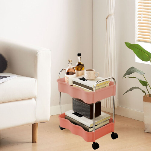 Rolling Cart 2-Tier Small with Wheels 2