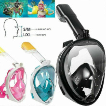 (SM, Green) Snorkel Mask Anti Fog Full Face Swimming Diving Scuba Goggle Mask For Adult Kids