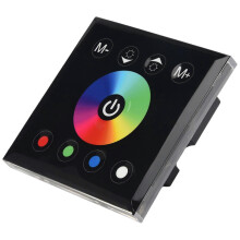 DC12V-24V RGB / RGBW Wall Mounted Touch Panel Controller Black