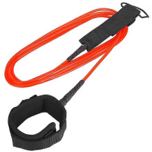 TPU Adjustable Water Sports Foot Rope Surfing Paddle Board Ankle Spring Traction Strap(white&red ) 25-26