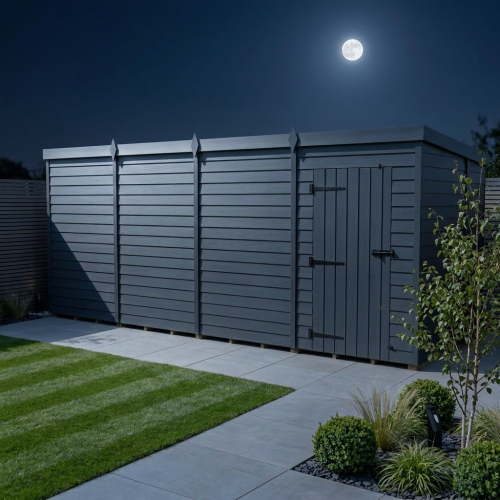 19x7 Pent Composite Shed Tanalised (Single Door, No Windows) 2
