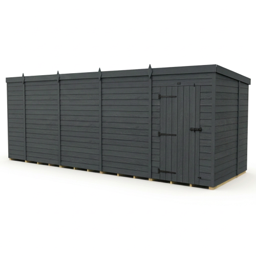 19x7 Pent Composite Shed Tanalised (Single Door, No Windows) 1