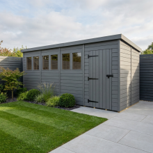 19x7 Pent Composite Shed Tanalised (Single Door, With Windows)