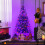 Árbol de Halloween negro con luces LED moradas, 183 cm 4