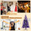 Árbol de Halloween negro con luces LED moradas, 183 cm 5