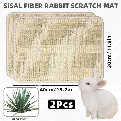 4 Pcs Rabbit Scratcher Mat, Rabbit Grass Mats for Rabbits Cage Accessories, 1