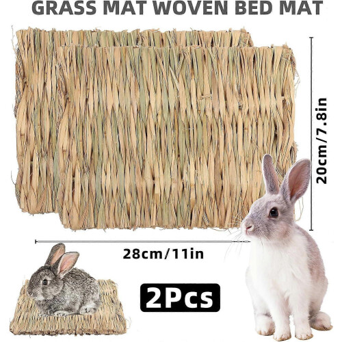 4 Pcs Rabbit Scratcher Mat, Rabbit Grass Mats for Rabbits Cage Accessories, 2