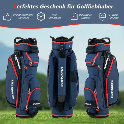 Bolsa de golf ligera con divisor de 14 compartimentos, azul marino 1