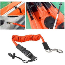 (Orange) 2pcs Kayak Paddle Leash, Safety Elastic Kayak Paddle Rope Canoeing Accessories With Adjustable Belt Buckle And Metal Hooks