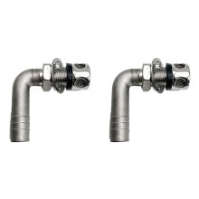 2X Respiradero de Combustible con Curvatura de 90 , Acero Inoxidable, 3/5 Pulgadas, Tanque de Gasolina para  / Camión / Automóvil, 2 Orificios