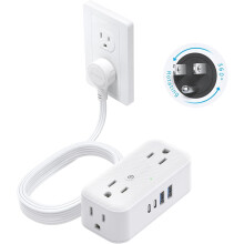 Power Strip with 360 Rotating Plug, 10FT Cord, 4