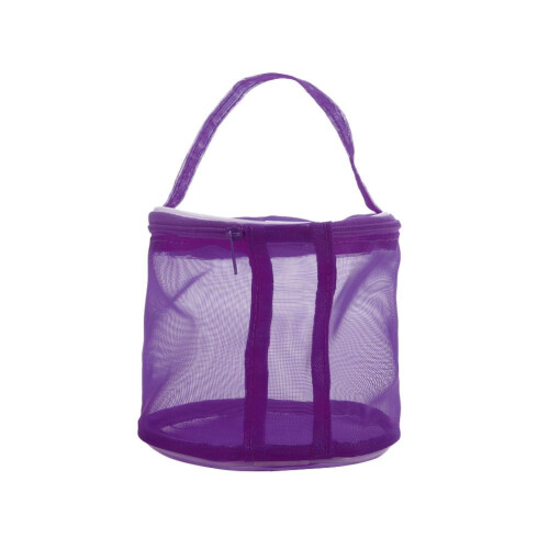 Portable mesh yarn bag for knitting and crochet round 1 pack