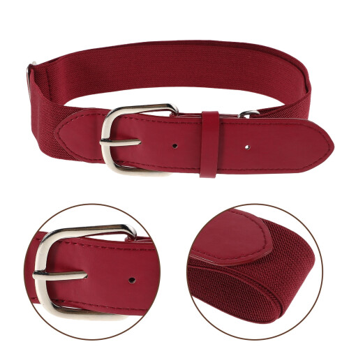 Youth Baseball Belt Dark Red Elastic Comfortable Fit
