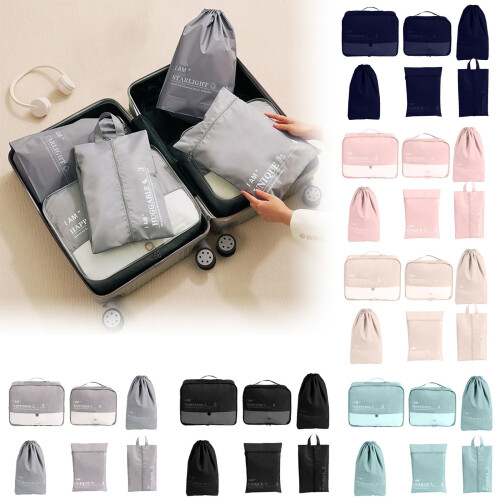Packing Cubes Set Beige 6PCS with Shoe Compartment