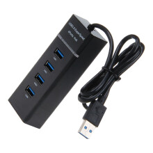 USB Hub Desktop 4-Port Adapter 3.7 x 4.1 Inches