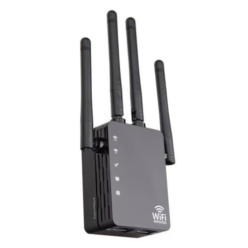 WiFi Range Extender Dual-Band 1200Mbps Black