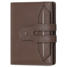 Men's Leather Bifold Wallet with RFID Blocking and Zipper