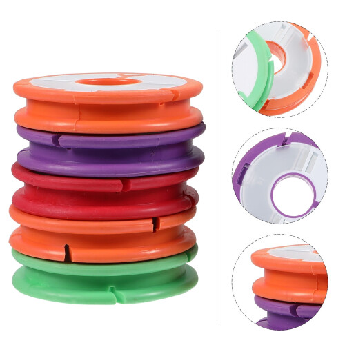 Fishing Line Bobbin Spools Assorted Colors 10 pcs