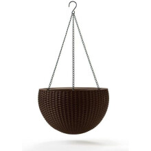 Keter vaso da fiori sospeso sfera con catena marrone