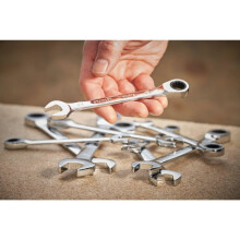 Llave combinada con carraca de acero STANLEY 12 mm - Herramienta versátil - Comodidad de uso - Apriete potente