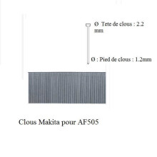 Clous - Makita - AF505 - 5000 unidades - Comprimento 30 mm - Galvanizados