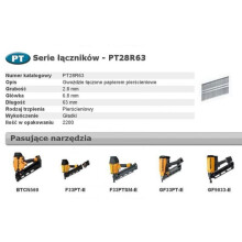 Clou - ponto Bostitch Clous d'accouplement para papel PT 2,8 x 63 mm, haste anelada, 2,2 m (PT28R63)