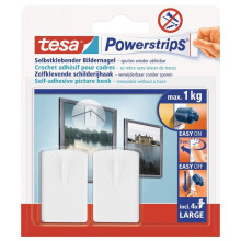 Seinäkoriste - TESA POWERSTRIPS HOOK - 2kpl - 1kg - Valkoinen - Suorakulmainen