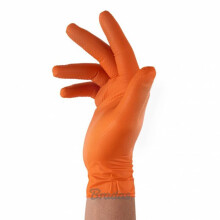 Schoonmaakhandschoen - afwashandschoen Bradas - RWJNDOR9 - NITRIL HANDSCHOENEN DIAMANT ORANJE L 8-9 /50st.