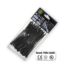 Corde - Sangle - Sandow - Kette Bradas - TS1176400B - SCHWARZES PLASTIKBAND 7,6 x 400/100 Stück
