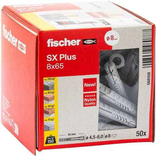 Fischer Fischer 568108 SX Plus Expansieplug 65 mm 8 mm 50 stuks