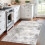 Abstract Area Rug 4x6 Ft Washable Non-Slip Grey Beige 2