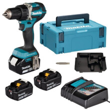 Makita DDF484RT3J, Pistoolboormachine, boren, ambacht, Zwart, Blauw, Zilver, 2000 t/min, 3,8 cm, 1,3 cm