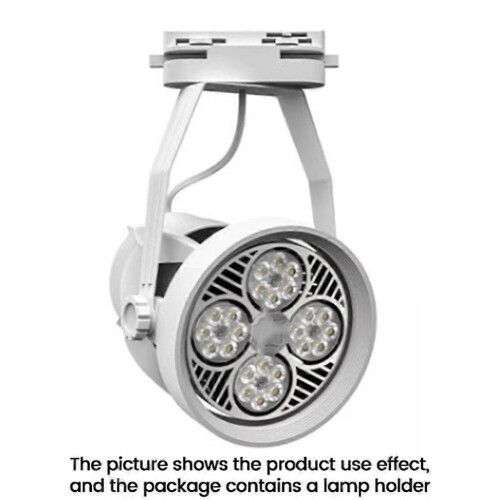 Adjustable E27 PAR30 Lamp Holder Track Light Bracket, White, Compatible with Commercial and Home Use 2