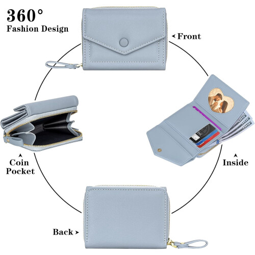 Women's Bifold Wallet with RFID Blocking and Zip Coin Pocket 2