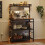 Bakers Rack with Storage and Power Outlet 36-inch Rustic 7