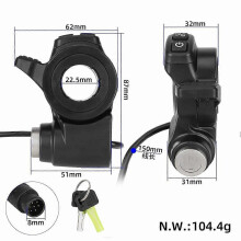 Compatibel met de G2 Master elektrische scooter, 7-pins contactslot en geïntegreerde gashendel met sleutel.
