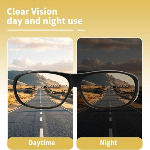 Γυαλιά οδήγησης νυχτερινής όρασης πάνω από γυαλιά, κίτρινο φιμέ HD, αντιθαμβω 2