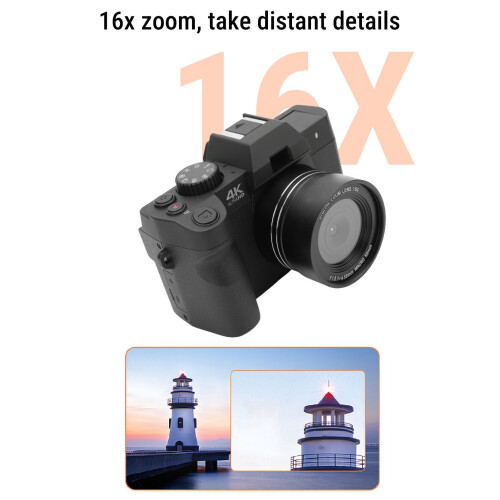 4K Mirrorless Camera 48MP 16x Zoom with 32GB Card 2