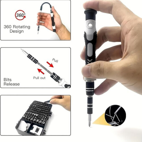 115-in-1 Precision Screwdriver Kit, Mini Repair Set with Triwing and Torx Bits for Computers, Laptops, RC Devi 2