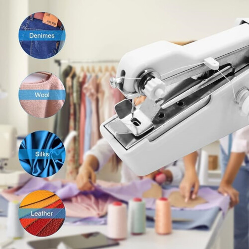 Handheld Sewing Machine, Mini Portable Stitch Tool for Beginners and Home Use, Quick Repairs for Clothes, Fabr 2