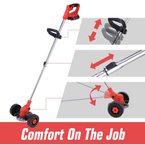 String Trimmer Edger Lightweight Adjustable Pole with 2 1