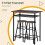 3-teiliges Bartisch-Set mit 2 Hockern und Ablagefach, schwarze Eiche 6