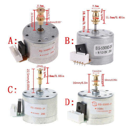 EG530SD-3F Ανταλλακτικό μοτέρ DC 5-12V DC για πικάπ, φωνογράφο και γραμμόφωνο, επαγγ 2