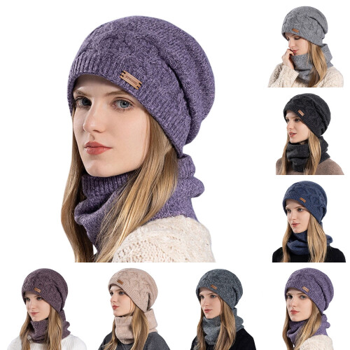 Women's Winter Hat and Scarf Set Soft Knit 1 Pack 1