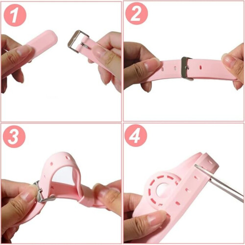 Adjustable Anti-Strangle Cat Collar Compatible with Apple AirTag, Silicone Band with Safety Clasp, Code M Pin 2
