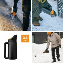 Multifunctionele handspreader voor zout, sneeuw, ijs, gras en tuinzaden, versterkt plastic, 30 cm, zwart.