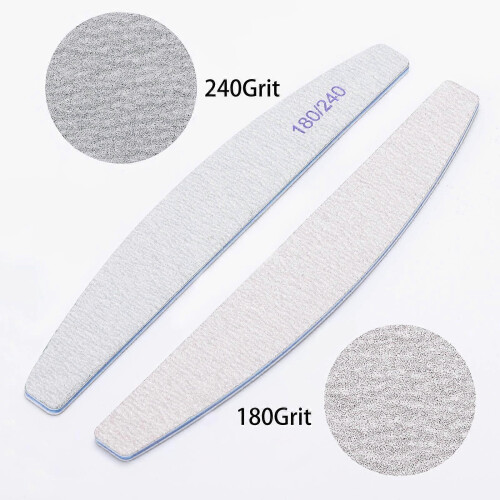 Λίμες νυχιών 180/240 Grit, 25 τεμάχια, διπλής όψης, σμυριδόλιθοι για φυσικά νύχια, μ 2