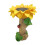 Polyresin Sunflower Bird Bath with Ladybug Brown Pedestal 2