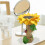 Polyresin Sunflower Bird Bath with Ladybug Brown Pedestal 5
