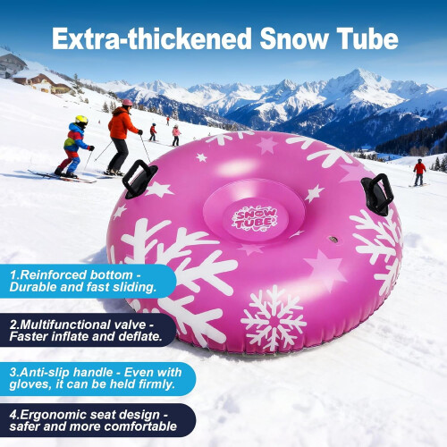 Snow Tube Inflatable Sled with Handles Thick Bottom 3 Pack 1